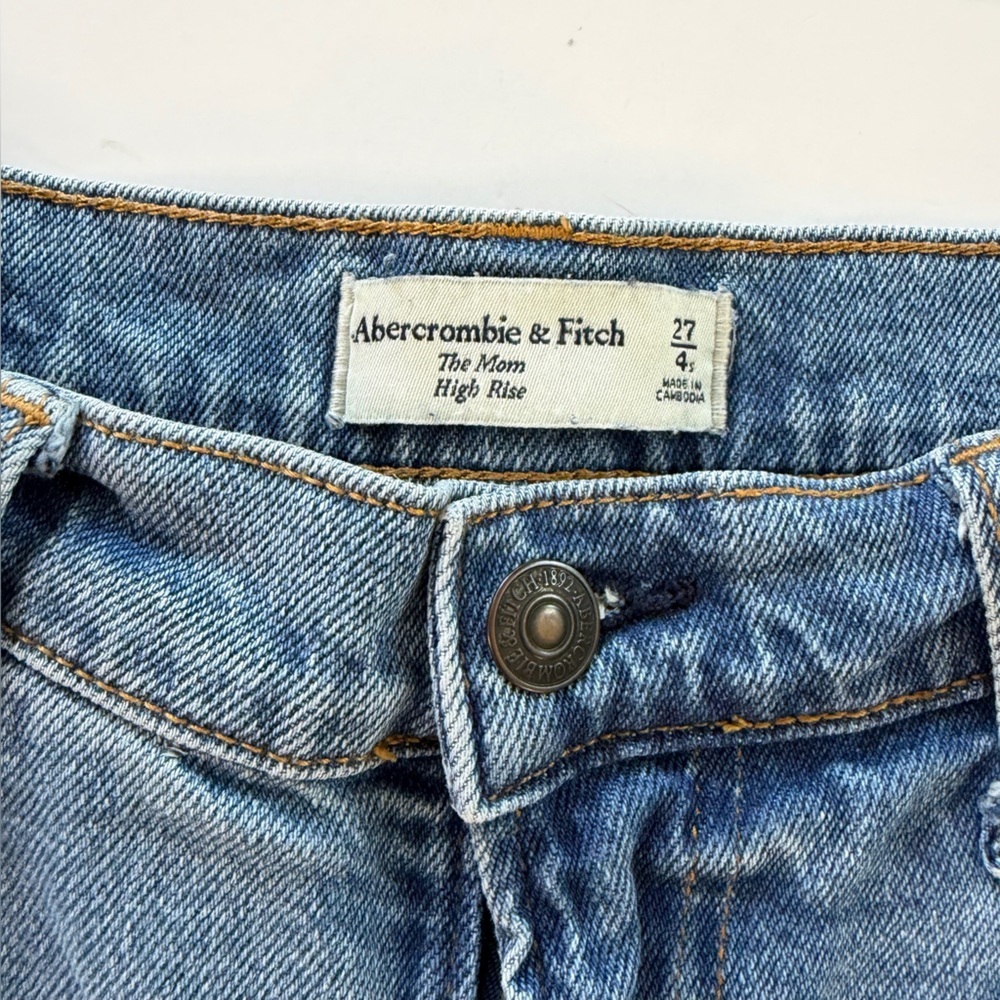 Abercrombie & Fitch Jeans Womens 27 4 Short Mom High Rise Straight - Picture 3 of 6